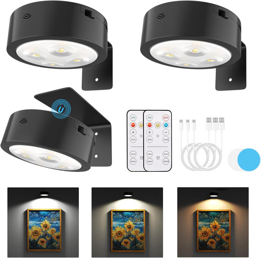 Rechargeable Wall Picture Lights (Pack of 3)